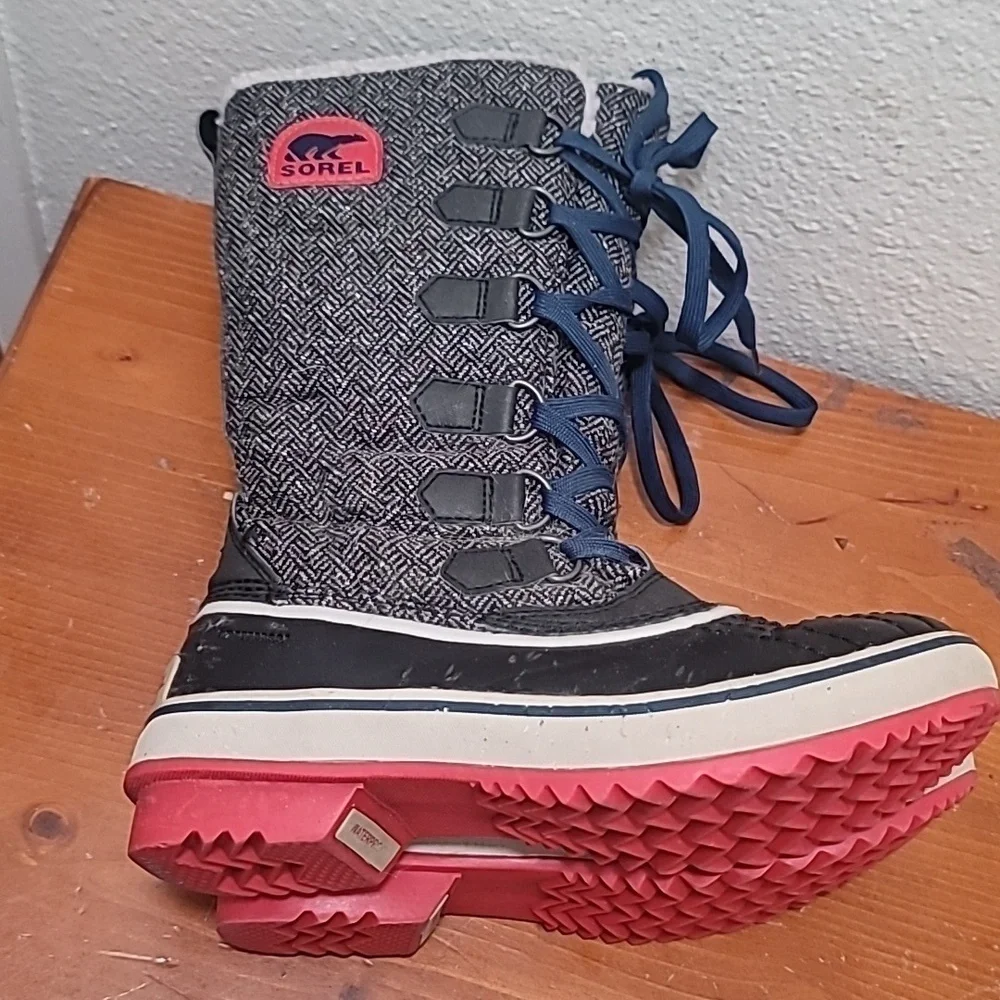 Sorel Tofino Waterproof Winter Boots Womens‎ 5 Black Grey Pink NL2028-591